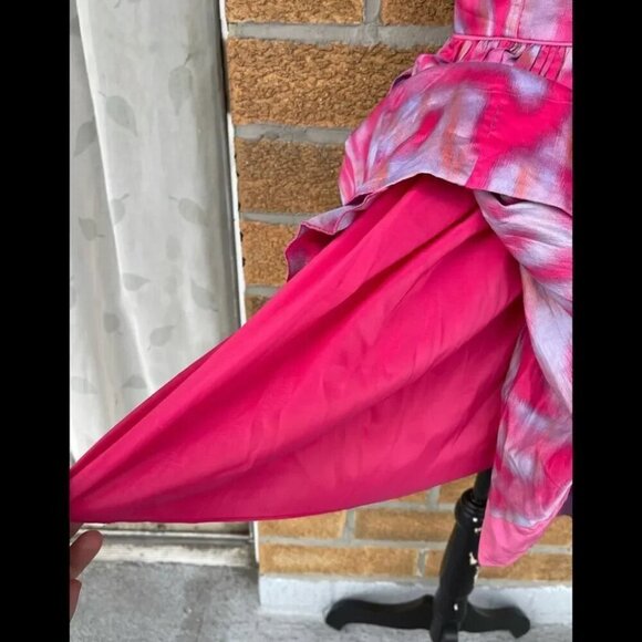 REBECCA TAYLOR PINK MULTI TIE DYE STRAPLESS Dress size 4 - Picture 4 of 9